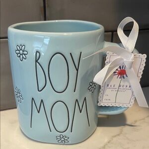 Rae Dunn Blue 💙BOY MOM💙Floral Ceramic Mug